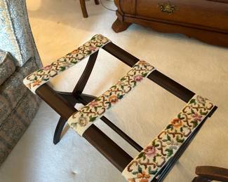 #127	Needlepoint Luggage Rack	 $30.00 			