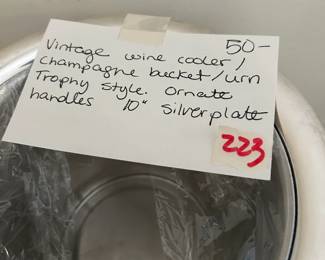 #223	vintage wine cooler champagne bucket  urn 10 inch	 $50.00 			