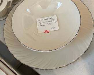 #230	Lenox weatherly salad bowl 9" and round platter 13 inch	 $40.00 			