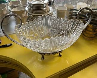 #247	Silver and Crystal Serving Dish - 15x7x9	 $75.00 			