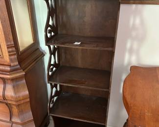#114	Wood 5 shelf bookcase - 16x10x55	 $65.00 			