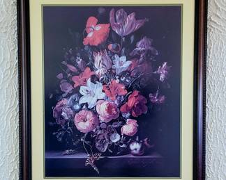 Exquisite Rachel Ruysch "Flowers in a Vase" Beautifully Framed Poster