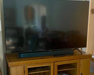 65” Samsung Smart Television, polk surround sound, entertainment stand with storage