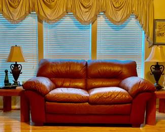 Very Comfy Leather Sofa & Matching Couch