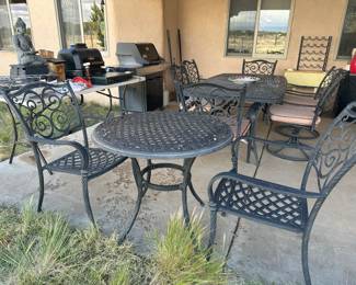 Outdoor Table with 6 Chairs and Small Table with 2 Chairs
