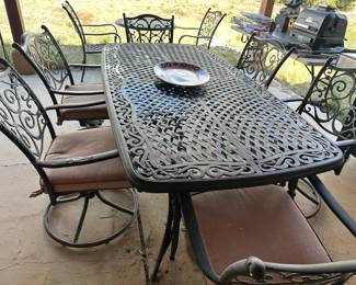 Outdoor Table with 6 Chairs and Small Table with 2 Chairs