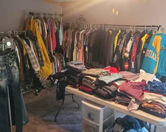 Large selection of vintage clothing and newer itemsitems with tags 
