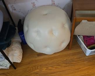 Leather "pouf." (Foot stool)