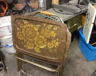 vintage tv tray set