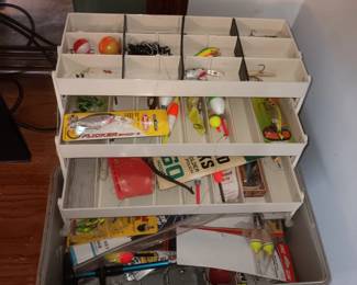Several tackle boxes and 15+ rods not shown