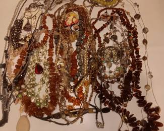 Baltic amber necklaces & Mercedes Salazar earrings