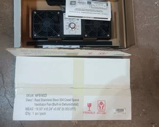 Crawl Space ventilator fans, 2 new in boxes