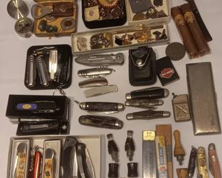 Pocket knives lighters cuff links