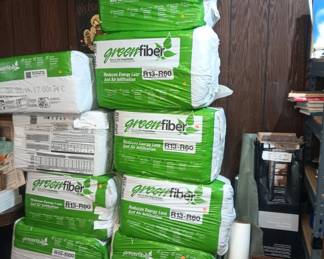 9 bags of r13-r60 blow in fiber insulation 