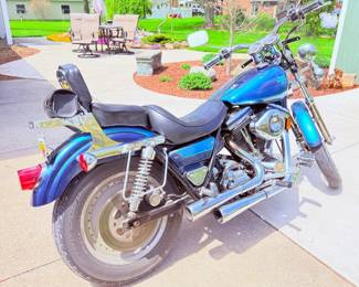 * Harley Davidson 1991 Motorcycle FXLR 49,171 miles in metallic blue - no accidents, 3 owners - clean title - needs new tires - working condition 