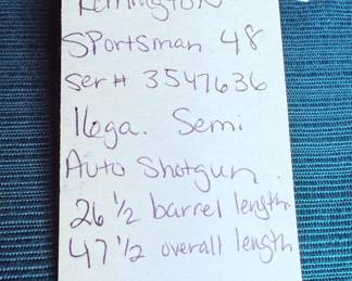Remington Sportsman 48 16 gauge Semi Auto Shotgun