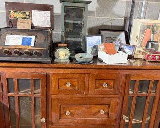 Antique Side Board Glass Knobs
