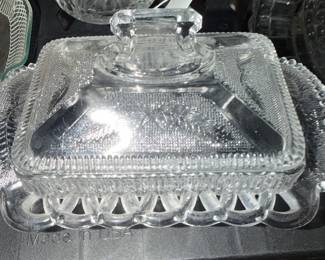 Antique EAPG, "Lorne" By Bryce Bros, Covered Butter Dish