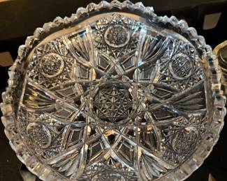 Antique American Brilliant Hobstar. Sawtooth Rim