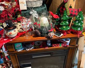 Portable Heater Fire Place. With Christmas