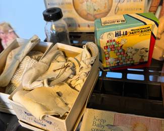 Vintage Baby Shoes, Baby Bottle