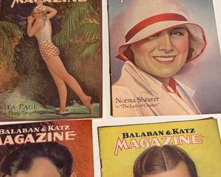 1920's Balban & Katz Hollywood Screen Movie Stars Magazines