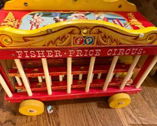 Vintage 1962  Fisher Price Circus Wood /Animals/Trapeze