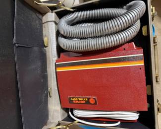 Vintage 1950's Hoover Extra Duty Vaccum Cleaner in Hard Shell Case, this was IN  HOME, DOOR TO DOOR SALESMAN. 
