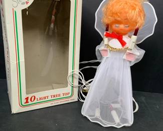 Vintage 10 Light Angel Tree Topper