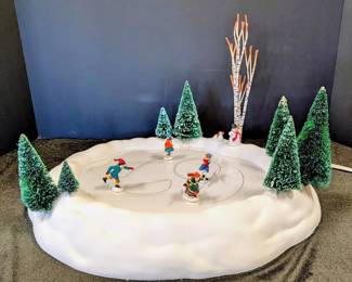 Dept 56 Village Animated Skating Pond