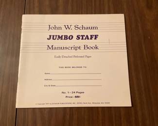 John W. Schaum Jumbo Staff Manuscript Book Lot Two