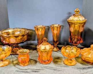 Fostoria Amber Coin Glassware