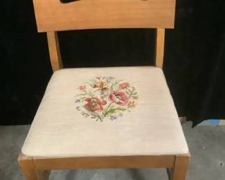 Mid Century Modern Chair With Cross Stitch Seat
