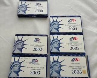 2000 Thru 2006 US Mint Proof Set With Quarters