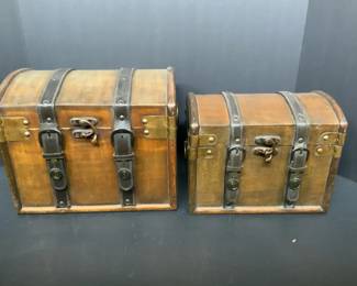 Two Small Wood Chests
