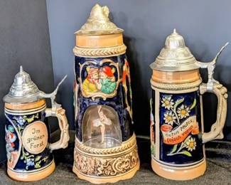 Three Vintage Steins