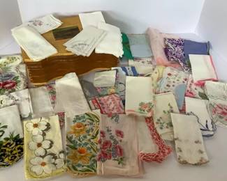 Wooden Box With Hankies