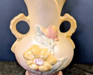 Vintage Hull Pink AquaMatte Two Handled Vase