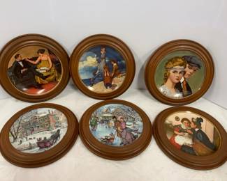 Norman Rockwell  Stewart Sherwood Wall Plates In Plastic Frames
