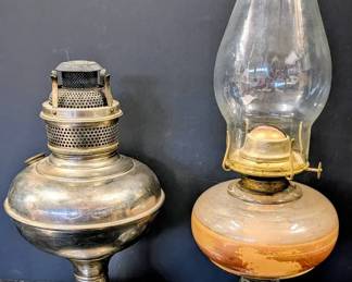 Two Kerosene Oil LampsOne Is Naugatuck Magnet