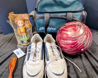 Vintage Bowling Ball, Bag, Shoes  More