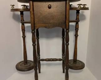 Smoking Stand with Ashtrays, Humidor  Pipes
