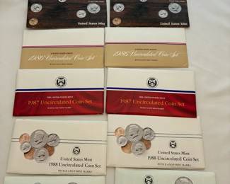 1984 Thru 1989 US Coin Proof Sets