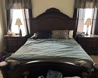 Ashley Headboard & End Tables - Tempurpedic adjustable bed / remote