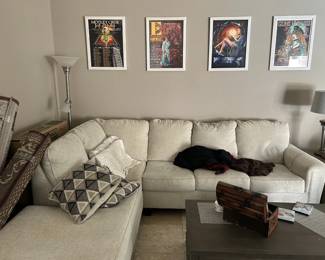 Ashley Furniture Couch & Concert Posters