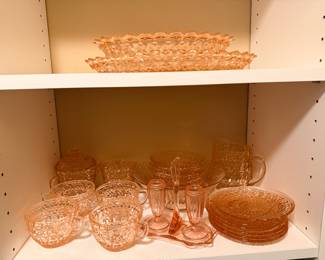 Pink depression glassware and more
