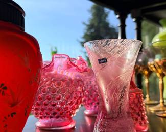 Great collections of colored glass and Fenton