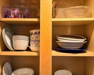 Typical kitchen items - dishes, pots and pans etc...