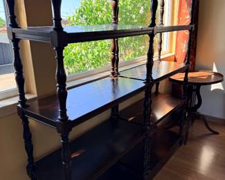 Victorian Solid wood spindle stackable display or book shelves - 2 pieces each that fit into each other via pegs - nice and stable too.