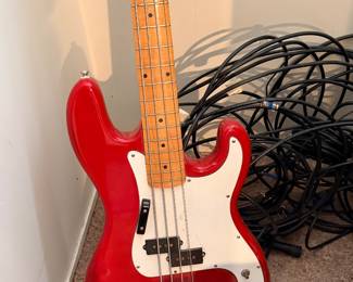 Cort Electric Bass Guitar with wires and stand